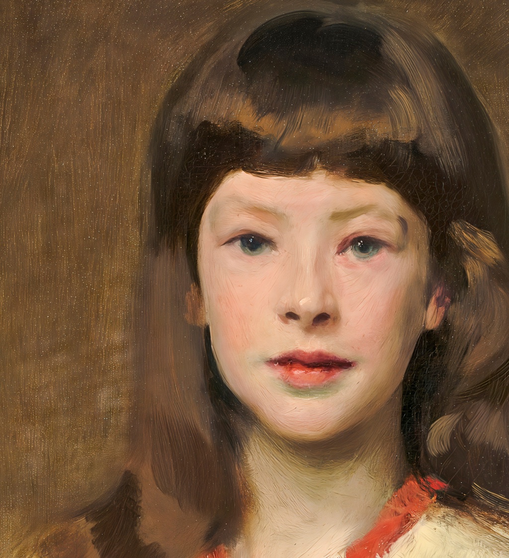 Face and direct gaze in Miss Beatrice Townsend